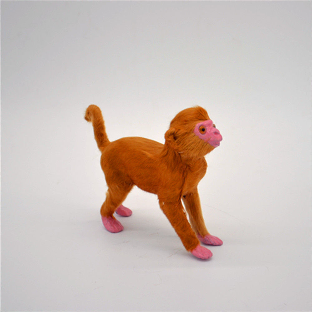 仿真小蹲猴子摆件皮毛手工艺品高13cm