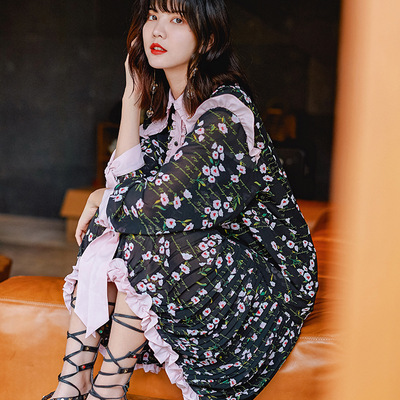 l8133原创品牌女装夏季新款宽松大码厂家直销精品花姑娘连衣裙