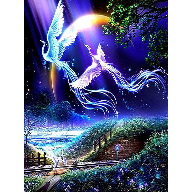 钻石十字绣凤凰双宿双栖5d钻石画满钻外贸爆款定制厂家批发可定制