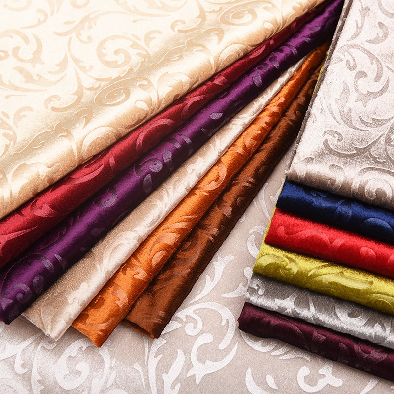 高档沙发布料促销 金丝绒大花绒布 多色KTV酒店软包背景面料批发