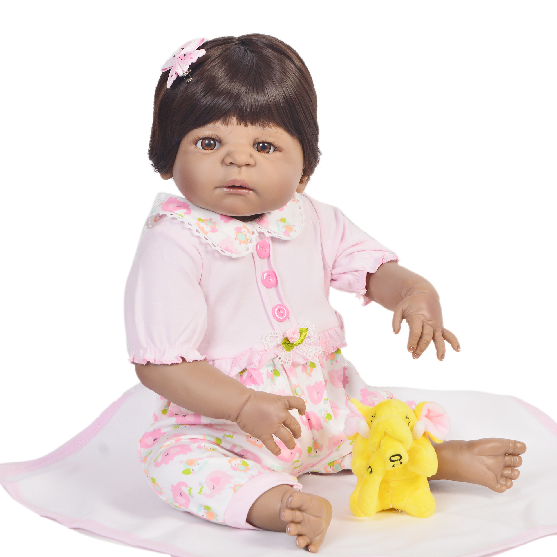 keiumi全硅胶55cm重生娃娃reborn baby doll黑色仿真婴儿