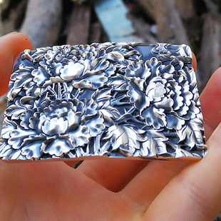 手工纯银999足银皮带扣头银扣头腰带扣银饰礼品送人送老公男友