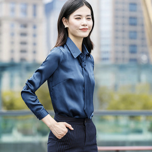 藏青色衬衫 女 长袖