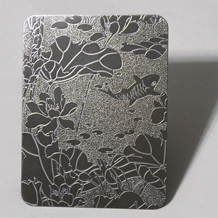 厂家直销 磨砂蚀刻不锈钢荷花压花板304不锈钢装饰板可定制尺寸