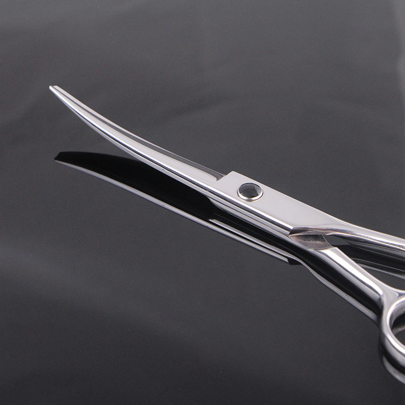 6寸美发宠物理发剪刀专业弯头弧形剪刀发型师翘剪滑剪弯剪刀日式