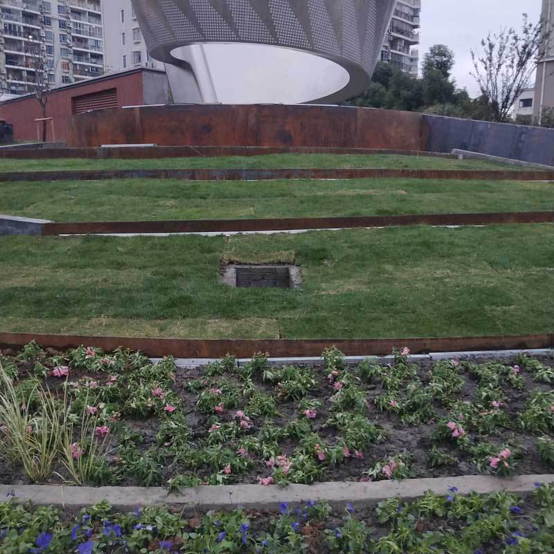 承接耐候钢花草种植收边分界线绿化环保景观制作安装工程自然锈色