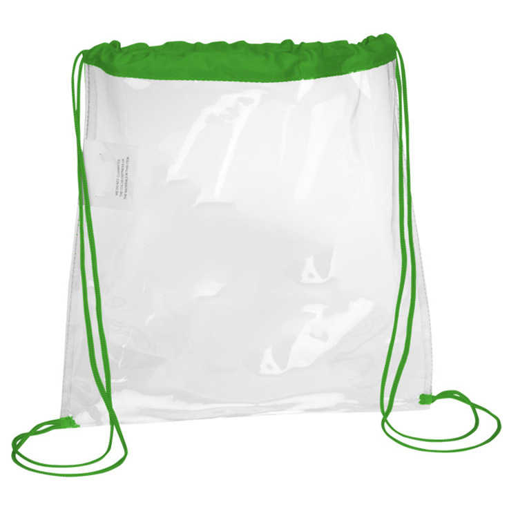 透明pvc束口袋沙滩防水抽绳袋游泳池运动透明pvc拉绳袋厂家直销