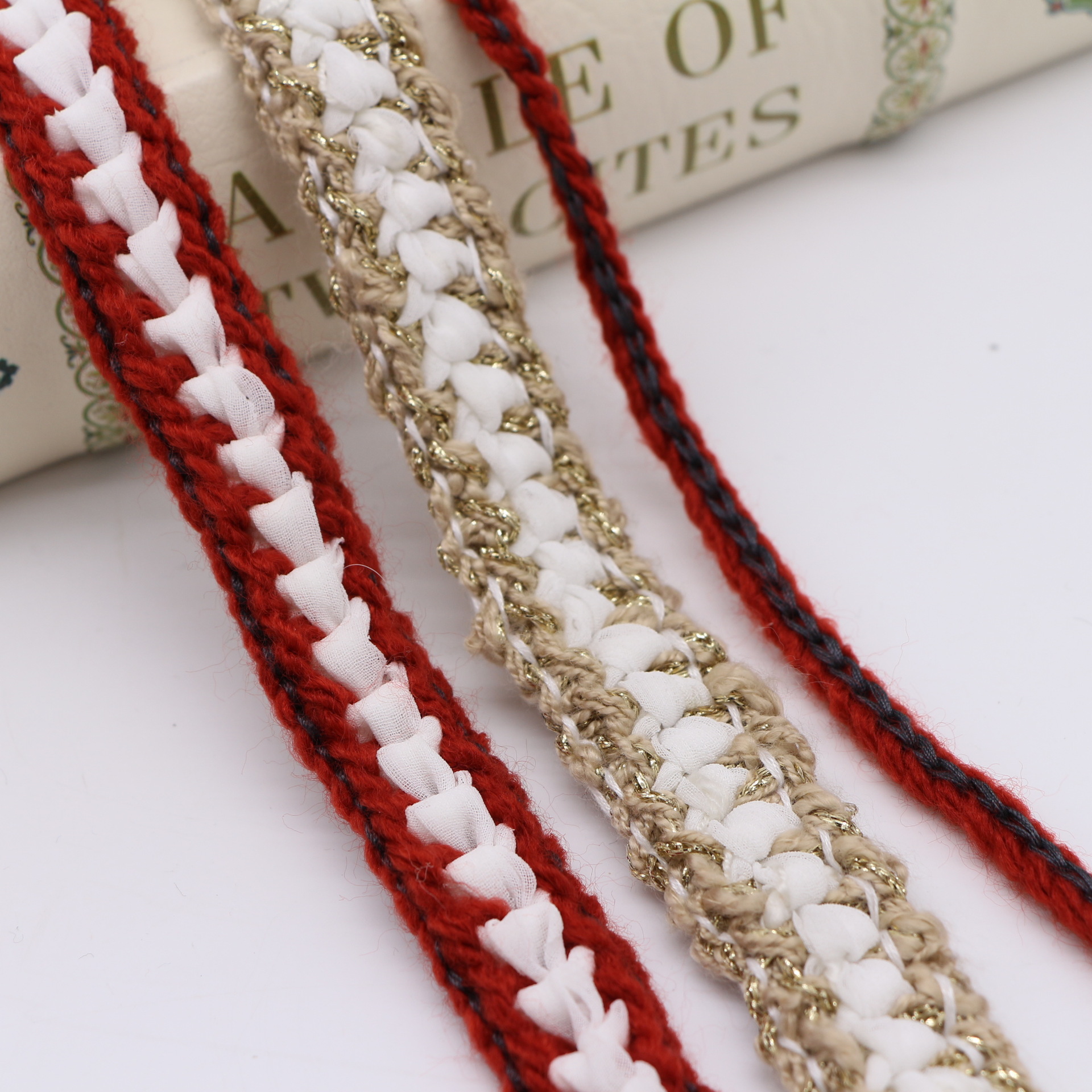 现货2cm韩版小香风织带袖子衣边毛线手工麻花编织带花边diy材料