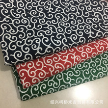 平纹纯棉布料 日本和风传统唐草差柴犬 手工衣裙布料现货供应3色
