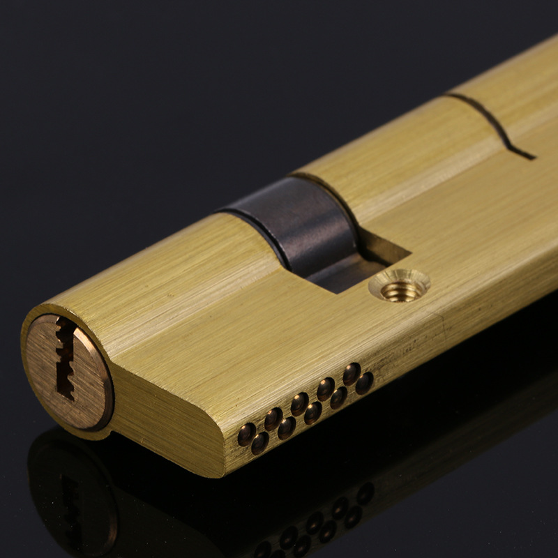 全铜b级双排防盗门锁芯 防盗门锁芯 家用叶片防盗门锁芯