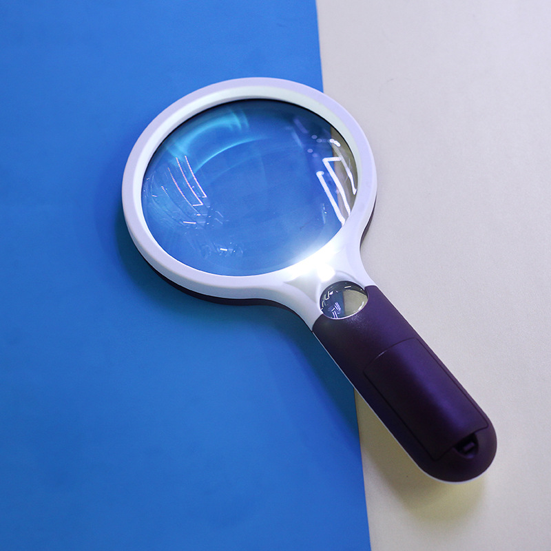 产地货源双镜片120mm焊接照明放大镜3倍手持古董鉴定30倍70120ab