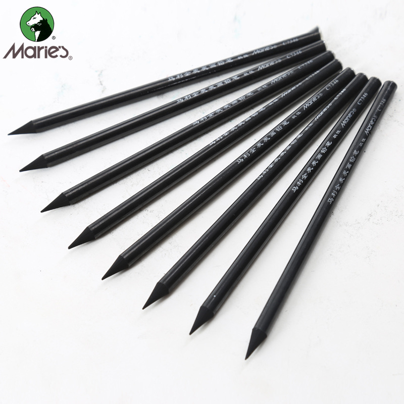 批发马利c7346全炭炭画铅笔 素描速写炭笔软性全炭笔软炭全碳美术