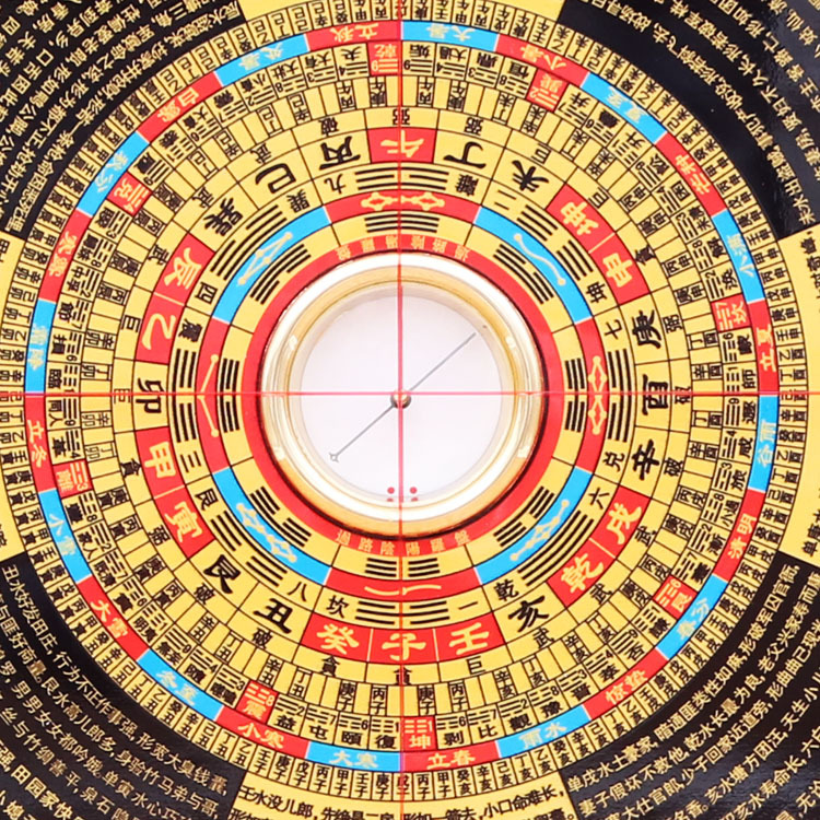 新款崇道堂9寸14层过路阴阳罗盘金锁玉关风水罗盘九寸罗经仪