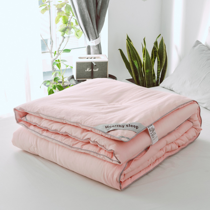 高端丝滑柔软大豆纤维秋冬被 60s全棉贡缎小提花单双人加厚被芯