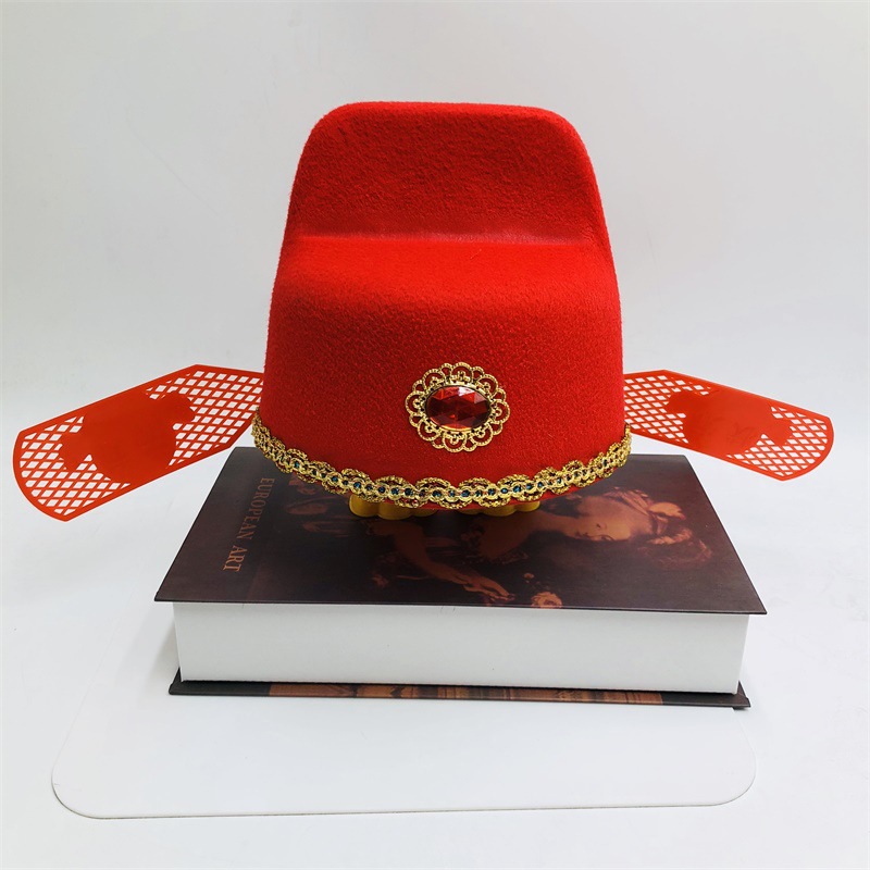 新款状元帽 县官帽财神帽旅游帽景区乌纱帽 新郎官帽子戏剧道具