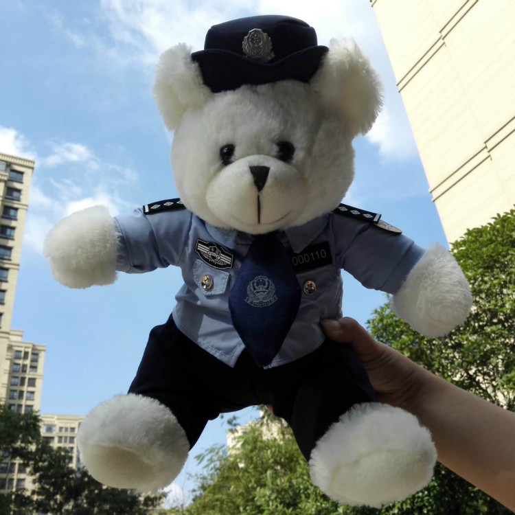 工厂现货一件代发毛绒玩具泰迪熊 警察小熊熊公仔 制服玩偶 礼物