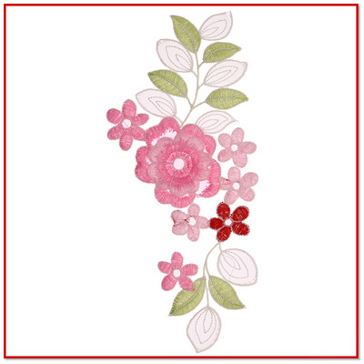 多色可选 高质量电脑绣花玫瑰水溶刺绣花边布贴 服装辅料量大从优