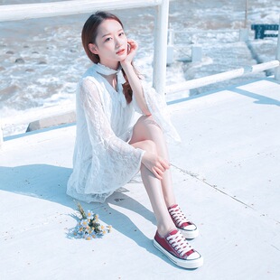 2018韩版原宿帆布鞋女夏季学生经典平底休闲1970s复刻款布鞋街拍