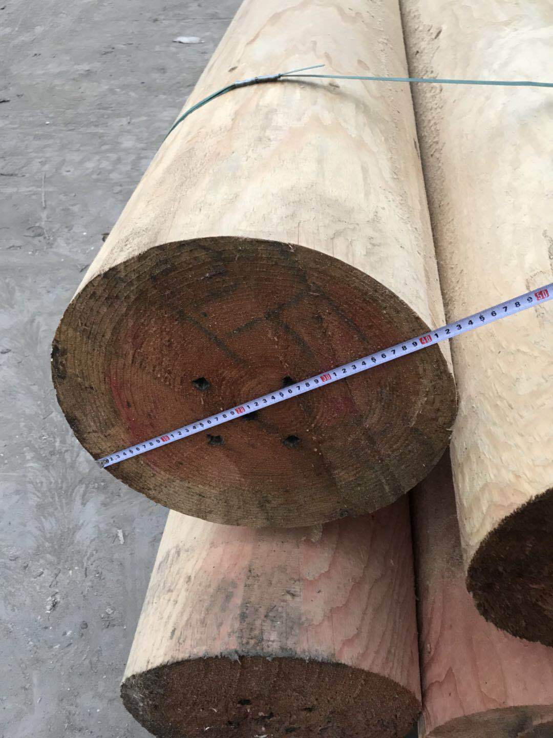 古建木材木柱圆柱铁杉原木柱抛光栏杆扶手凉亭圆柱建筑车圆木立柱