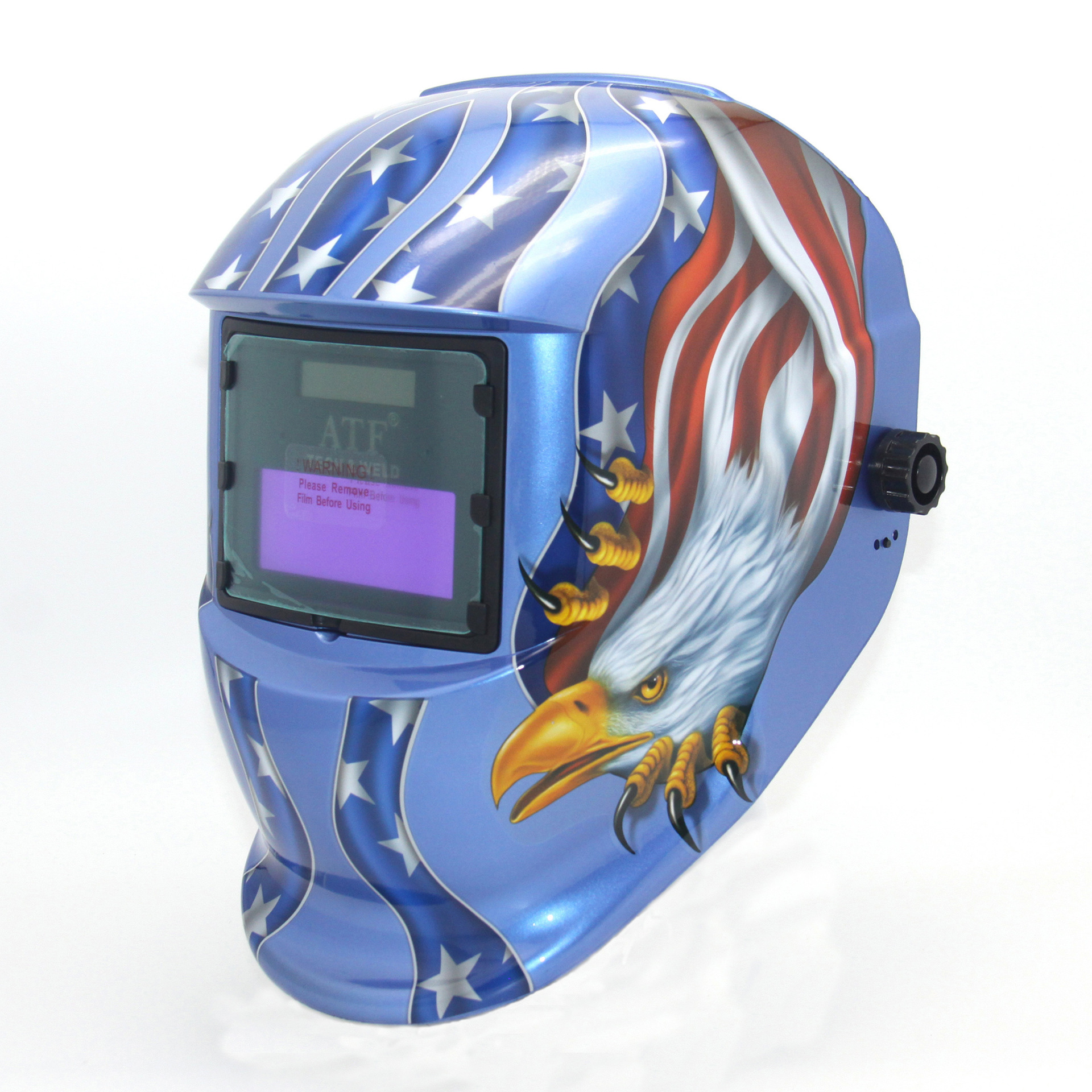 自动变光焊接面罩焊工气保焊氩弧焊专用焊帽蓝底美国鹰士rose350f