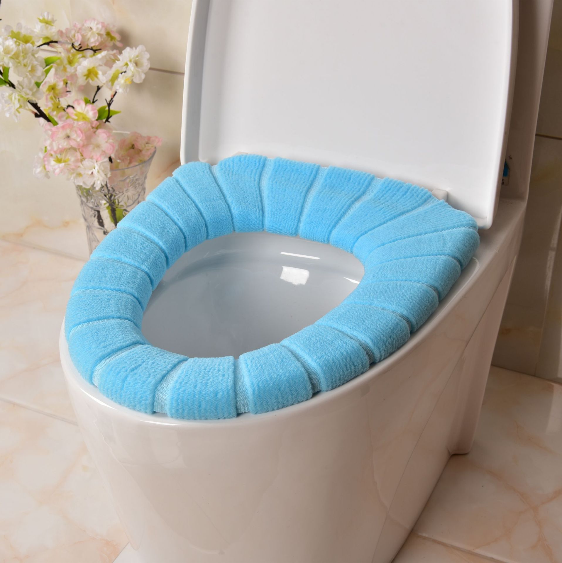 马桶坐垫薄款家用o型南瓜纹马桶圈通用型坐便垫柔软马桶套