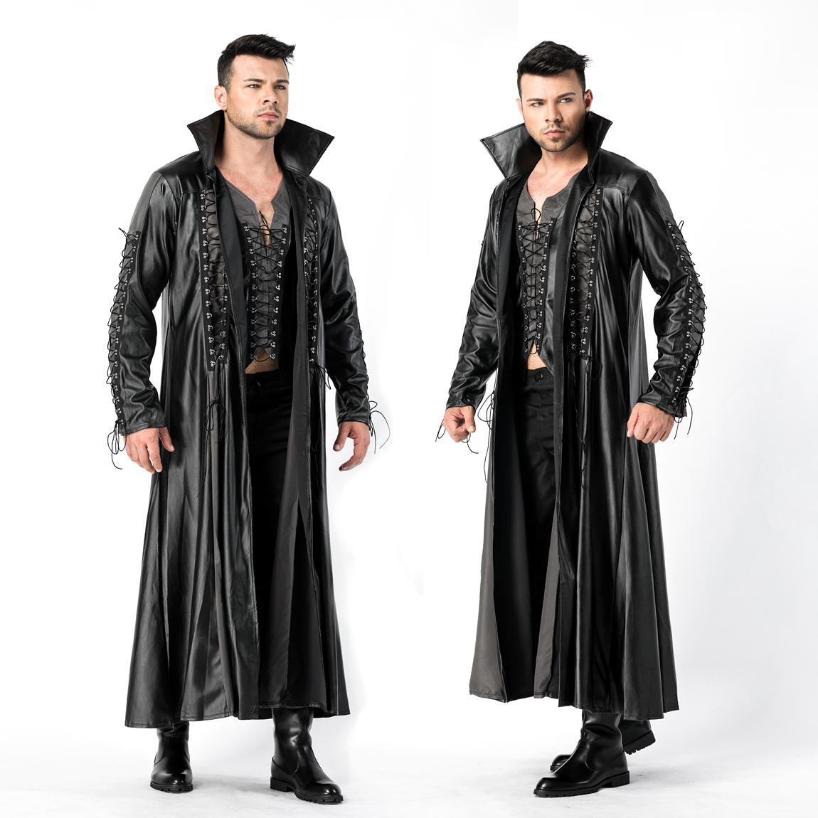 2018年新款仿皮杀手服装化妆舞台扮演筋肉人吸血鬼电影舞台演出服