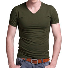男装短袖欧美男士T恤纯色半袖修身打底衫 Men's Summer T shirts