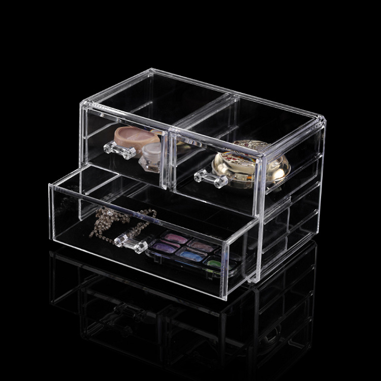 Xiangxingyuan Drawer Finishing Box Desktop Storage Box Storage Box Three-Layer Plastic Cosmetic Container Cosmetics Storage Box