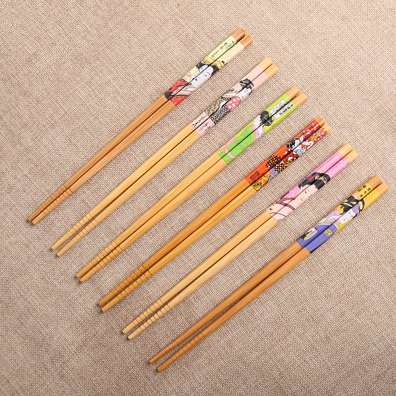 日式印花竹筷 日本侍女图案筷子 厂家直销大量现货