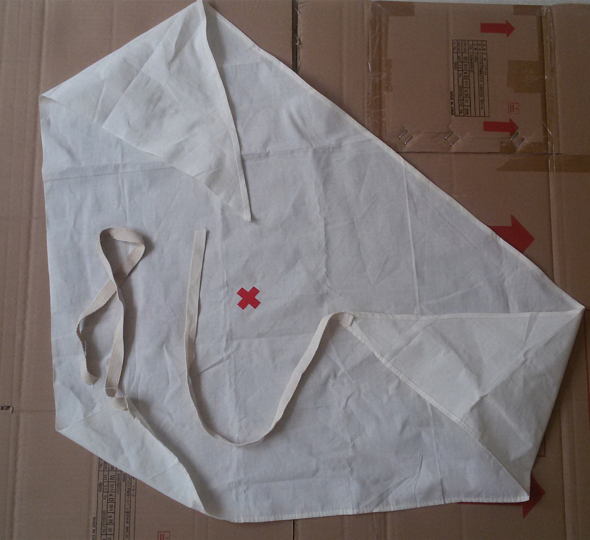 纯棉布三角绷带两根织带印红十字红会培训急救包配件90*90*127