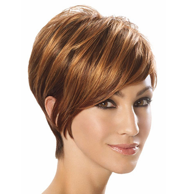 女士短发假头套图片
