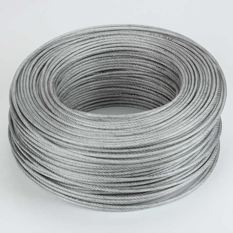 镀锌包塑钢丝绳 透明涂塑钢丝绳带皮pvc钢丝绳包胶晾衣绳