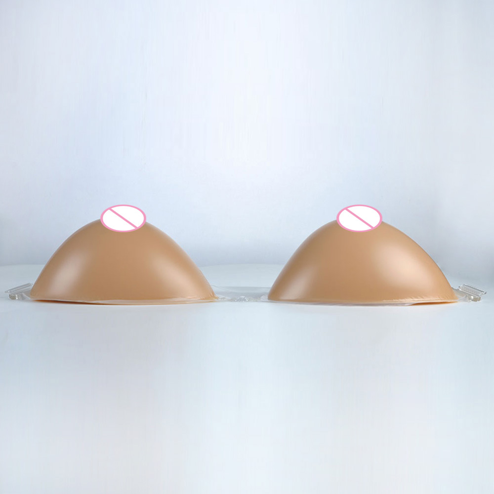 新款三角型中间纽扣款连体变装硅胶义乳 伪娘硅胶假乳房假胸