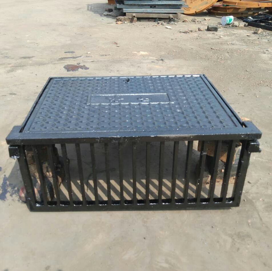 侧立式球墨铸铁篦子批发三件套球墨盒式篦子收水盒集水井排水沟