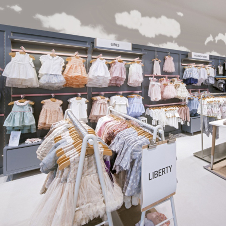 品牌连锁童装店货架展示架上墙母婴店货架衣服展示架单杆整店定制