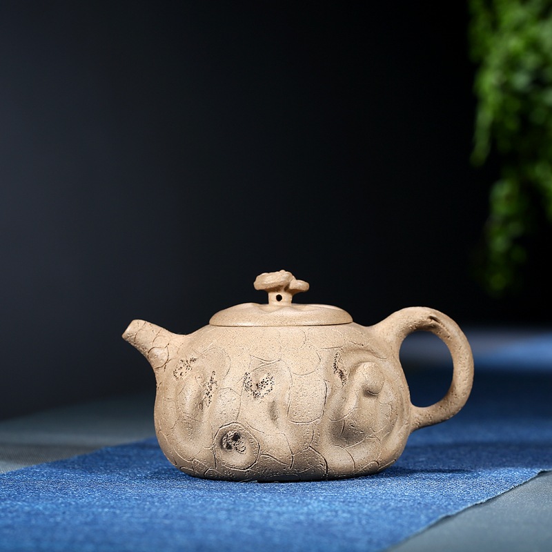 宜兴名家工艺师储建飞手工茶壶 经典传统枯木灵芝紫砂壶一件代销