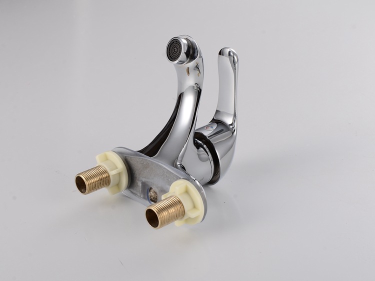 晨露黄铜申达斯二联双联玻璃盆台盆冷热水双孔面盆水龙头卫浴洁具