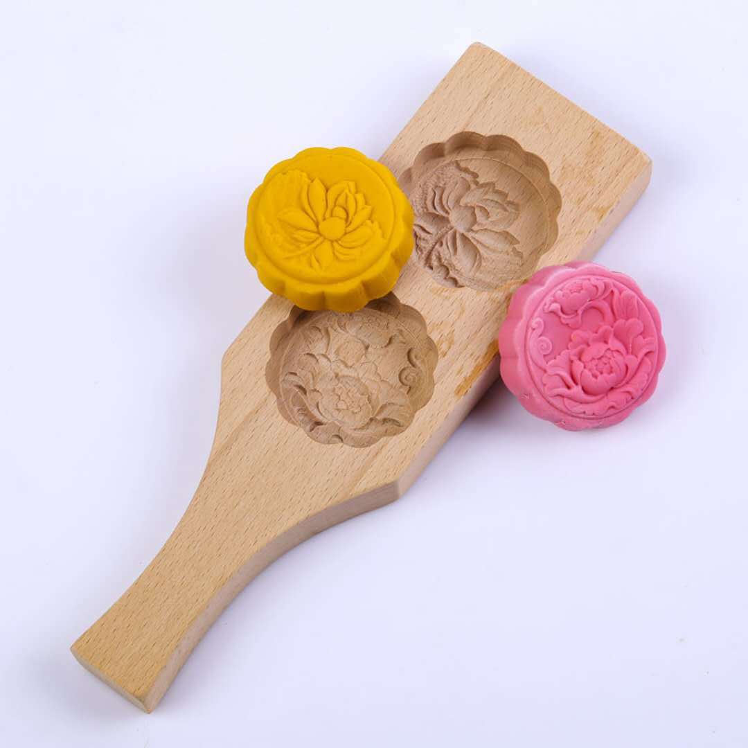 木质月饼模具烘焙紫薯绿豆山药糕点南瓜饼面卡子七夕巧果