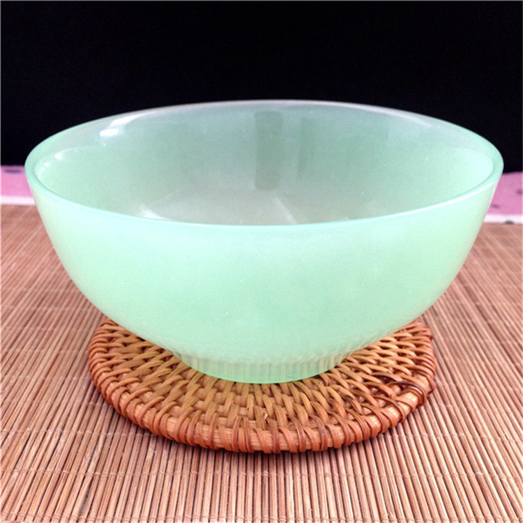 玉瓷碗4.5英寸翡翠白玉欧式水果沙拉碗 凝脂玉健康米家用饭碗汤碗