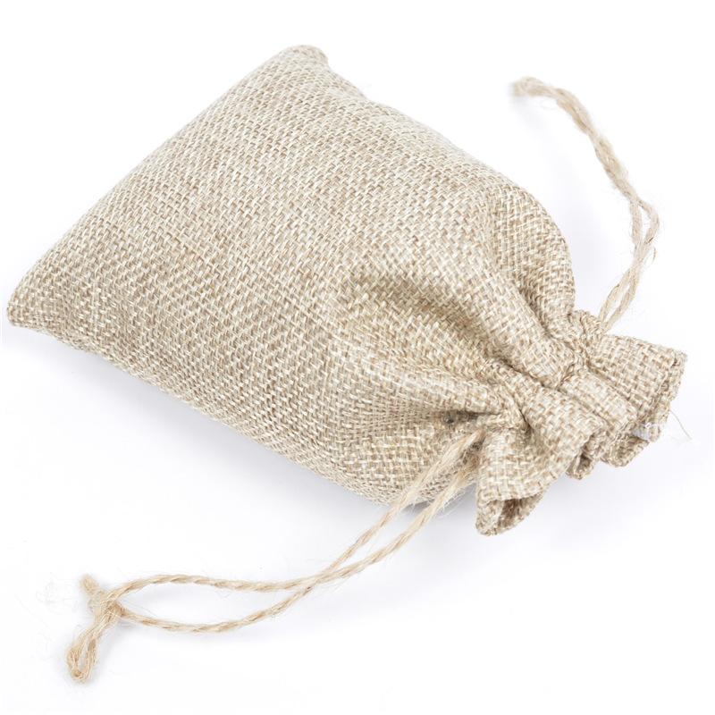 79小号麻绳麻袋复古束口化妆品首饰品包装麻布袋子现货批发