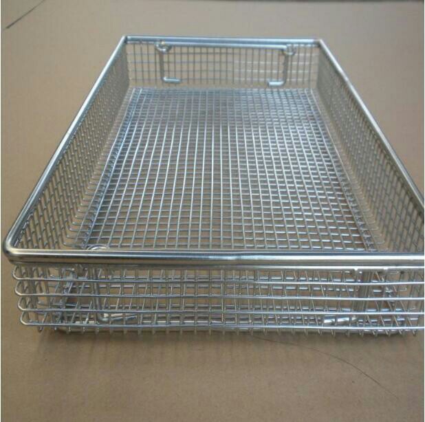 不锈钢筐304不锈钢网篮带把手定制不锈钢网筐圆形筐厂家直销