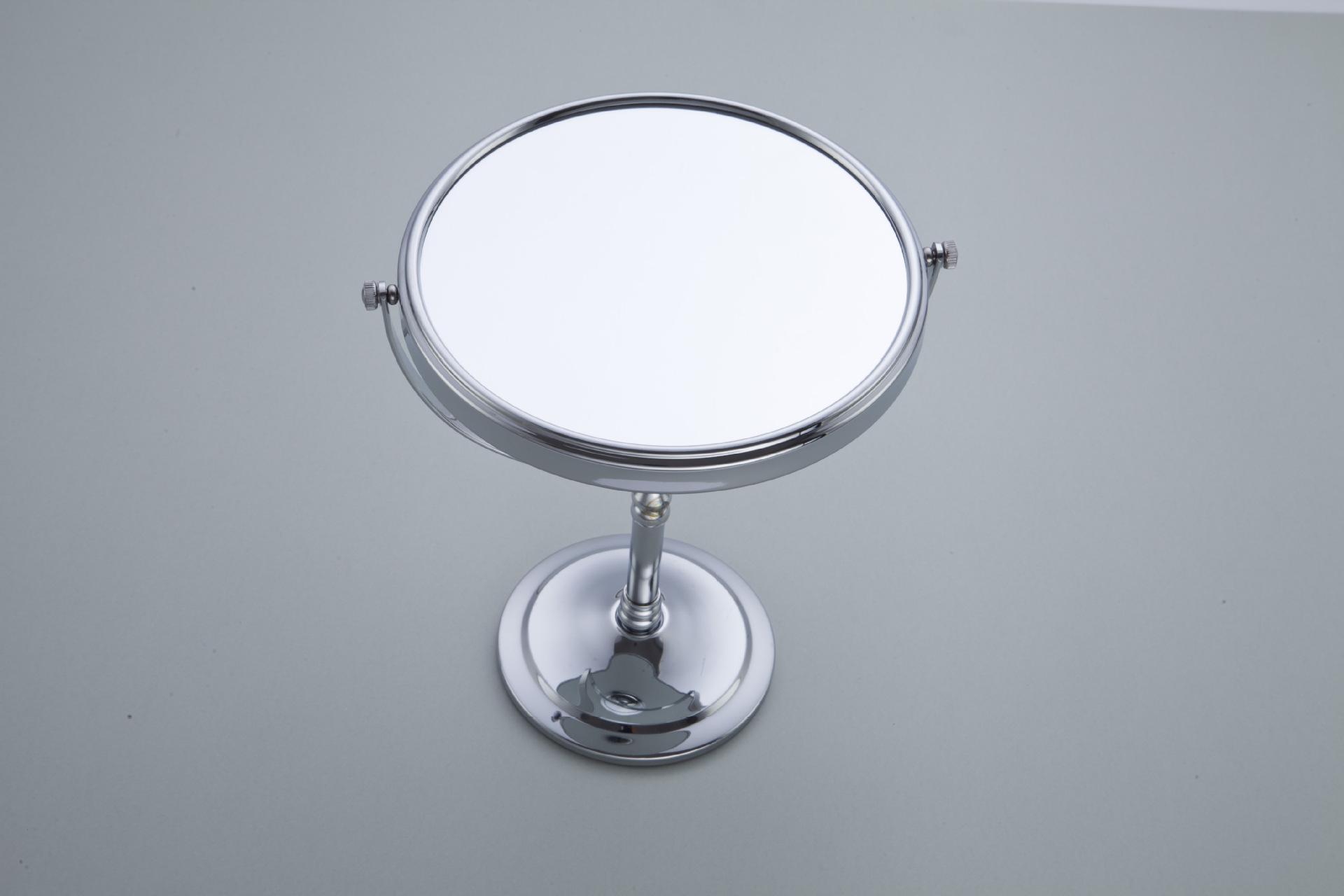 立式不锈钢美容镜双面放大梳妆镜 桌面台式试妆镜旋转化妆镜批发