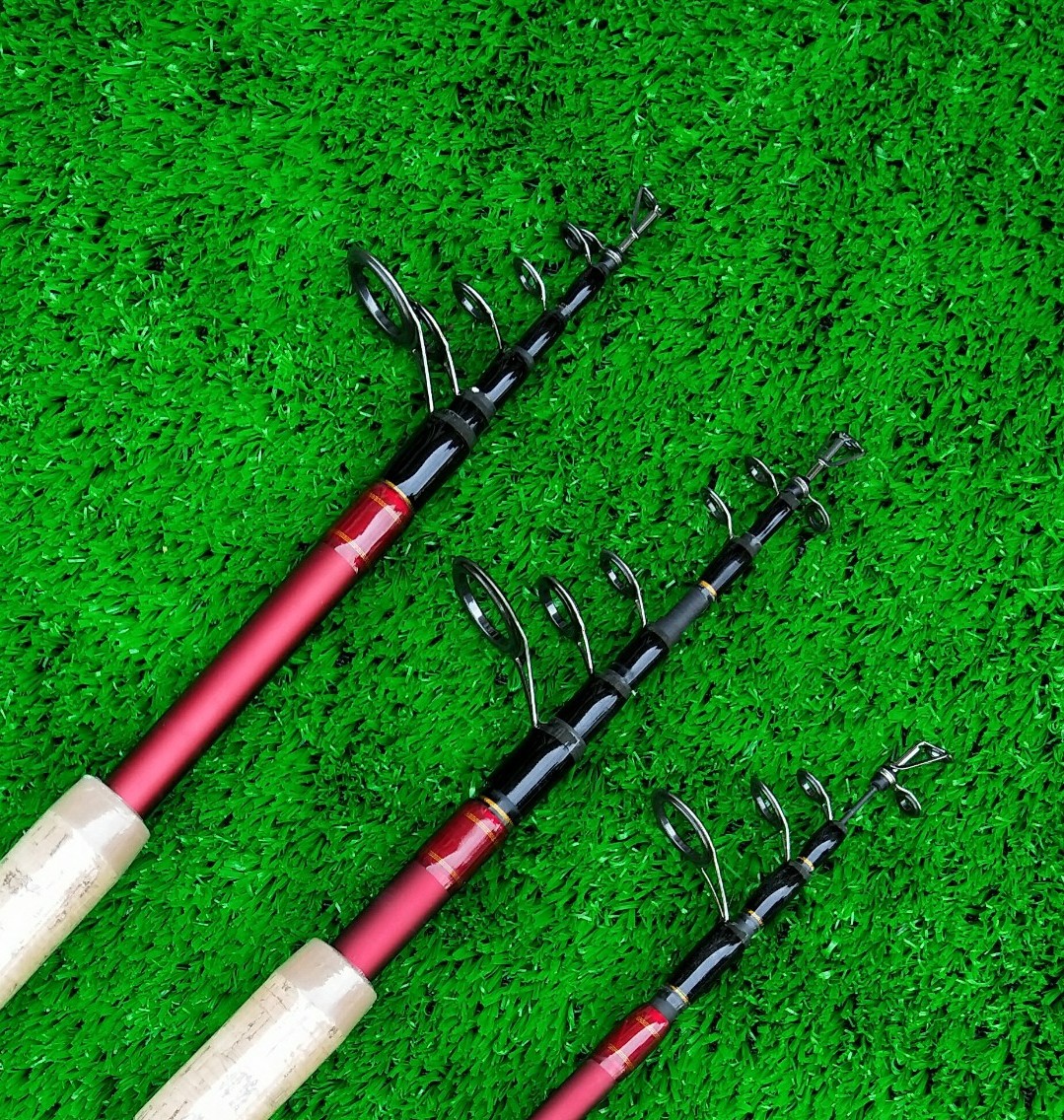 木把红色缩节碳素路亚竿海杆抛竿甩杆钓鱼用品垂钓用品