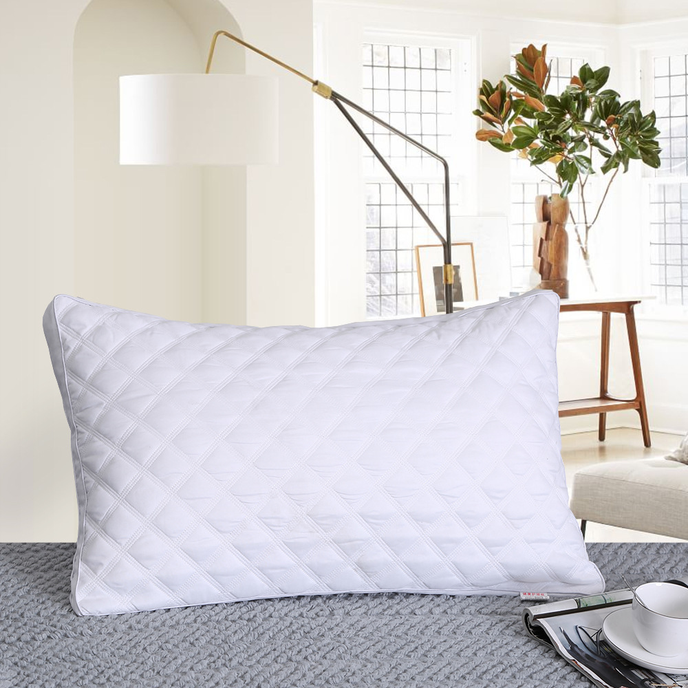 酒店客房五星级绗绣纯白色 酒店枕芯皮子 床上用品 支持定制