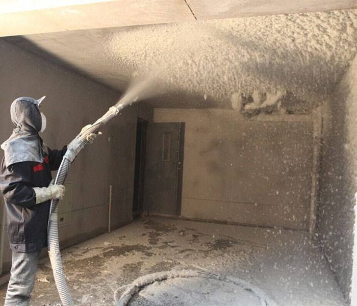超细无机纤维喷涂棉 矿物纤维 地下室电梯井保温隔音隔热耐火材料