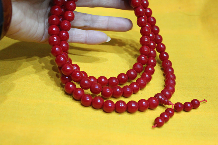 佛教喇荣佛学院红色怀业琉璃念珠红佛珠108手链手串