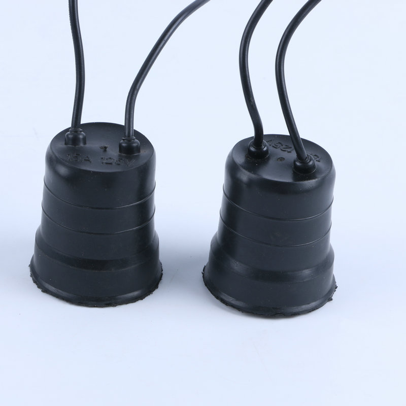 大黑皮瓷口防雨防水灯头 陶瓷吊灯头 带线灯头 螺口e27防雨灯头