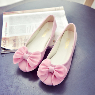 单鞋女2019春季新款圆头套脚女士平底单鞋韩版甜美可爱蝴蝶结单鞋
