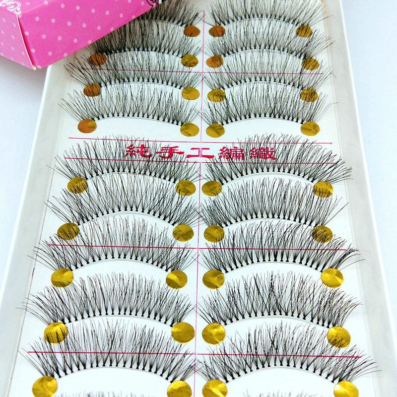 J07 False Eyelashes Best Seller in Europe and America Messy Natural Seamless Sheer Root 10 Pairs of Natural Nude Makeup Eyelashes