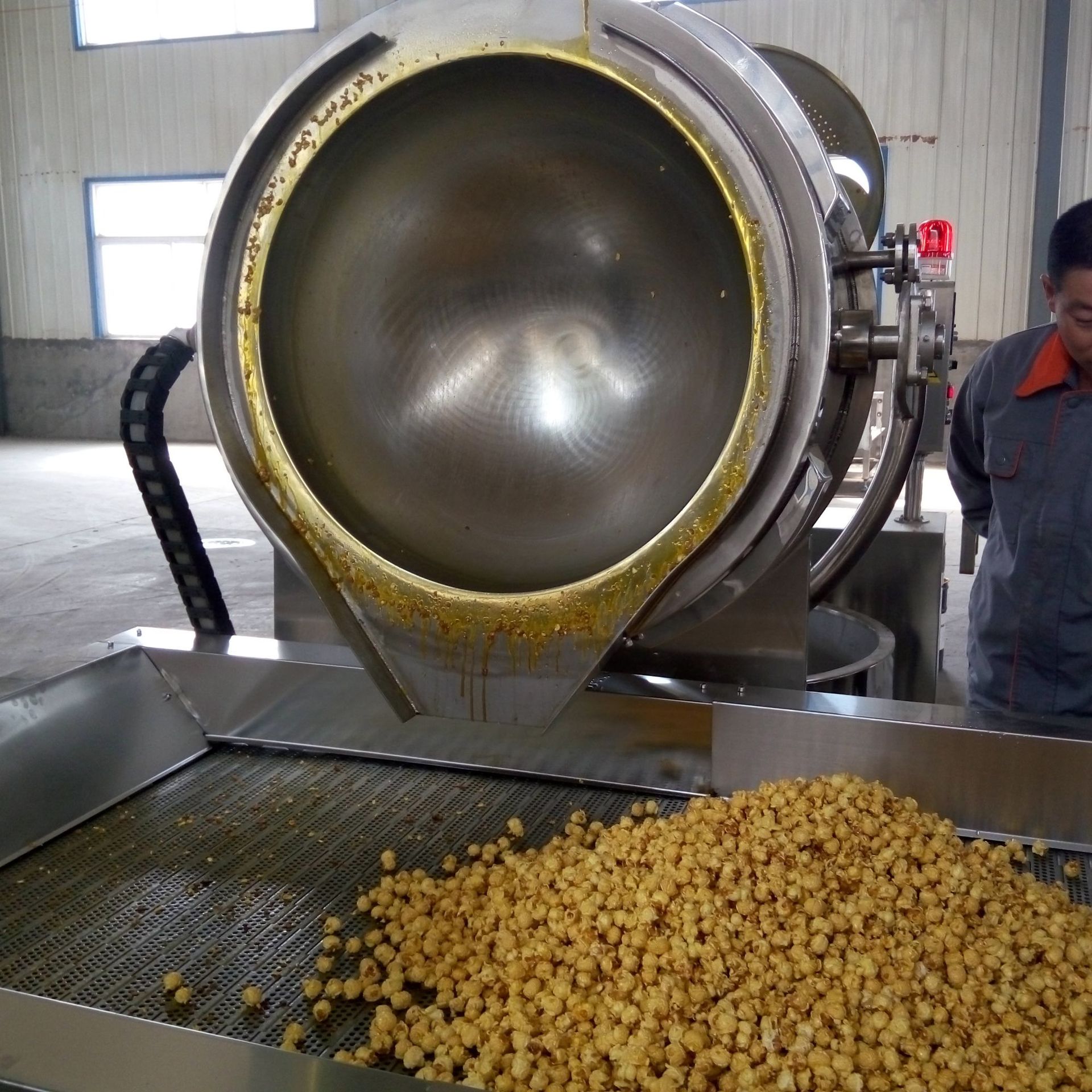 大型芝麻炒货机 不锈钢燃气炒货机 全自动封闭式电加热滚筒炒锅-报价